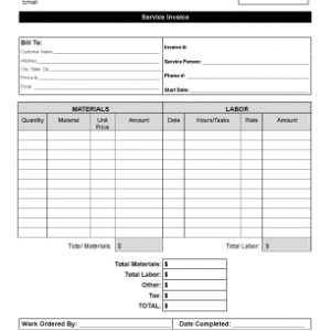service invoice