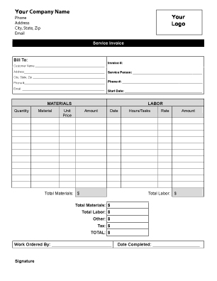 service invoice