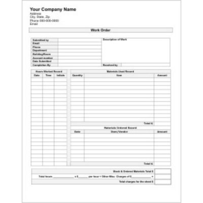 work order template